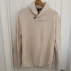 Banana Republic Men's Cream Shawl Collar Sweater